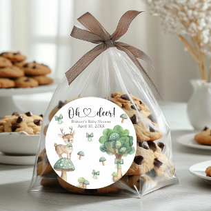 Waterverf Woodland Herten Baby shower Ronde Sticker