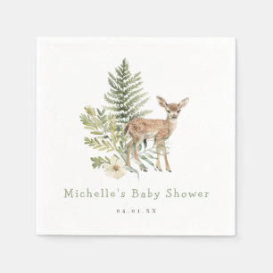 Waterverf Woodland Herten Baby shower Servet