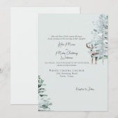 Waterverf Woodland Herten bruiloft uitnodiging (Voorkant / Achterkant)