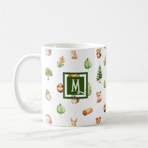 Waterverf Woodland Modern Monogram Koffiemok