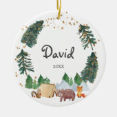 Waterverf Woodland ornament Boy (Voorkant)