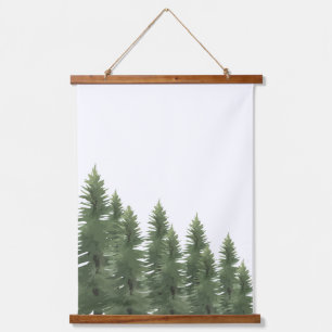 Waterverf Woodland Pine Tree Wall Art Room Decor Hangend Wandkleed