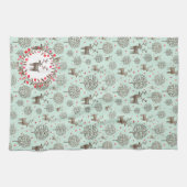 Waterverf Woodland Reindeer Pattern Zee Green Theedoek (Horizontaal)