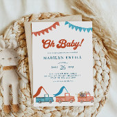 Waterverf Woodland Rood Blauw Baby shower Kaart