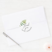 Waterverf woodland varen script bruiloft dank u ronde sticker (Envelop)