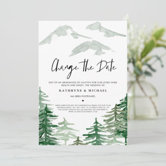 Waterverf Woodland Verander de Datum Uitstel Kaart (Staand voorkant)