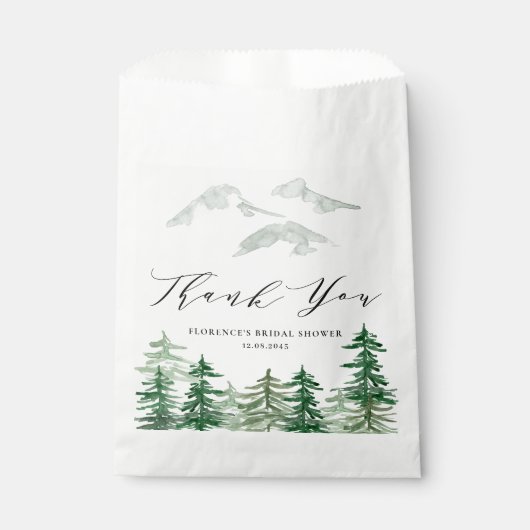 Waterverf Woodland Vrijgezellenfeest Dank u Bedankzakje (Voorkant)