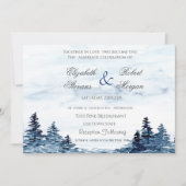 Waterverf Woodland Wedding Invitation Kaart (Voorkant)