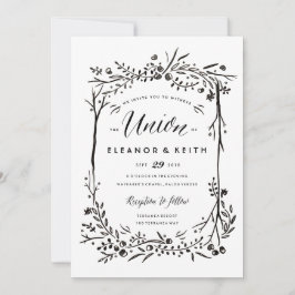 Waterverf Woodland Wedding Invitation - Unie Kaart
