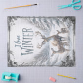 Waterverf Woodland Winter Herten Tissuepapier (Craft)