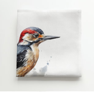 Waterverf Woodland Woodpecker, aangepast Servet