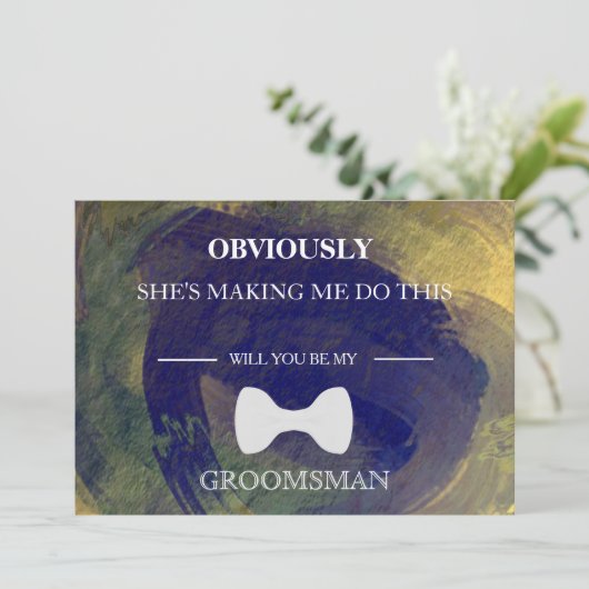 Waterverf word jij mijn Groomsman? Kaart (Staand voorkant)