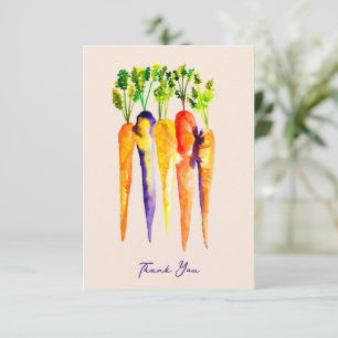 Waterverf wortelen kleurrijke food art notitiekaartje