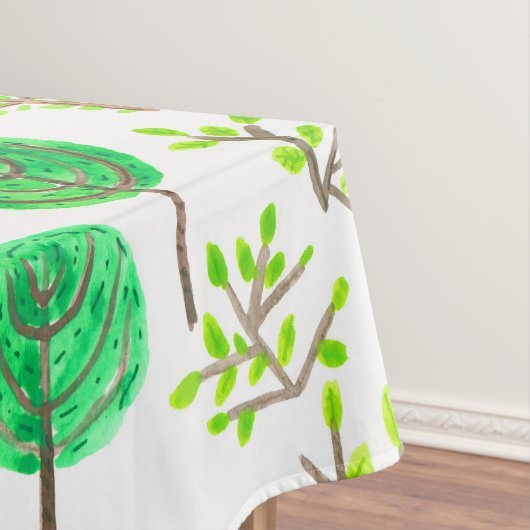 Waterverf woud in doedelstijl tafelkleed (Voorbeeld)