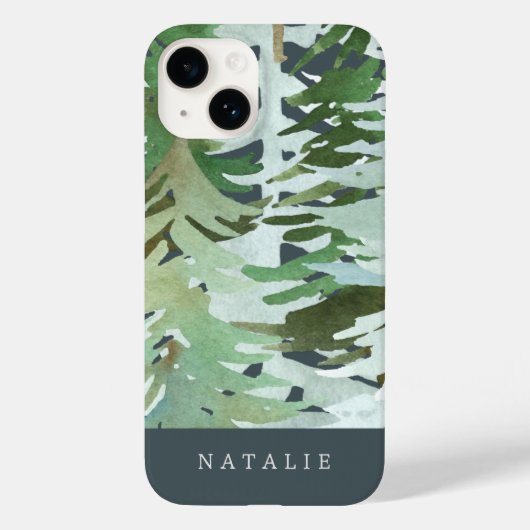Waterverf woud winter gepersonaliseerde iPhone cas Case-Mate iPhone Case (Achterkant)