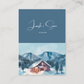 Waterverf Woud Winter Sneeuwbergen Details Informatiekaartje (Achterkant)