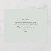 Waterverf woud zal jij mijn Man zijn. Uitnodiging Briefkaart (Achterkant)