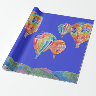 Waterverf Wrapping van luchtballonballonnen Cadeaupapier