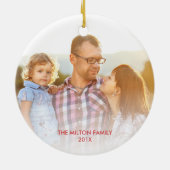 Waterverf Wreate kerstfoto Keramisch Ornament (Achterkant)