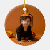 Waterverf Wreath | Eerste halloween baby Keramisch Ornament (Achterkant)