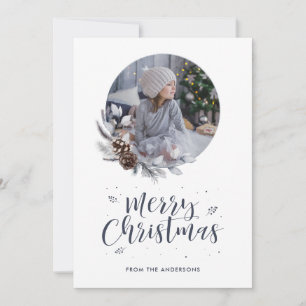 Waterverf Wreatkalligrafie met kerstkaart