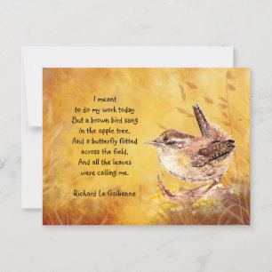 Waterverf Wren Bird voor vogelliefhebbers Briefkaart
