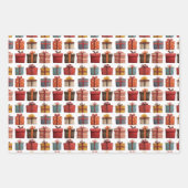 Waterverf Xmas Gift Box Pattern Feestelijke Kerst Inpakpapier Vel (Voorkant)