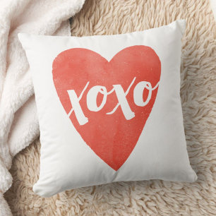 Waterverf XOXO Valentijn Pillow - Rood Kussen