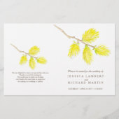 Waterverf yellow catkins trouwprogramma (Voorkant)