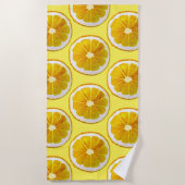 Waterverf Yellow Lemon Slice Art Beach stijl Strandlaken (Voorkant)
