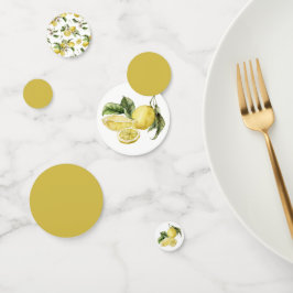 Waterverf Yellow Lemons en Greenery Confetti