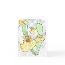 Waterverf Yellow Orchid Note Kaart met envelop