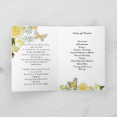 Waterverf Yellow Roses Butterfly Uitvaartprogramma Programma (Binnen)