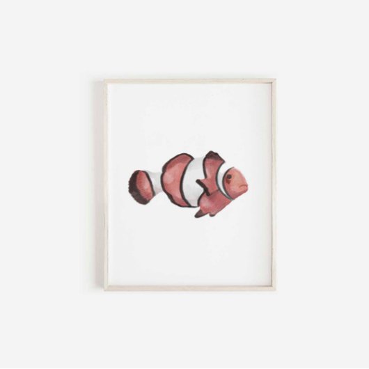 Waterverf Yellowtail Clownfish print