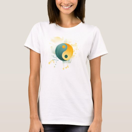 Waterverf Yin Yang T-shirt (Voorkant)
