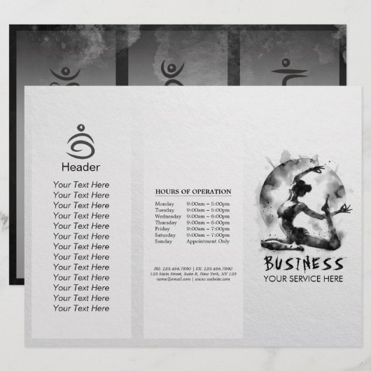 Waterverf Yoga Reiki One-Legged King Pigeon Pose (Voorkant / Achterkant)