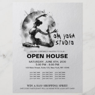 Waterverf Yoga Reiki One-Legged King Pigeon Pose Flyer