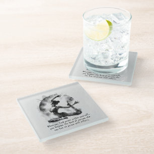 Waterverf Yoga Reiki One-Legged King Pigeon Pose Glazen Onderzetter