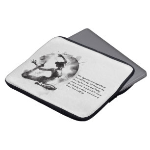 Waterverf Yoga Reiki One-Legged King Pigeon Pose Laptop Sleeve