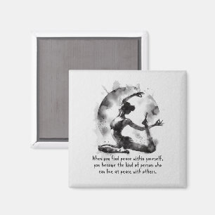 Waterverf Yoga Reiki One-Legged King Pigeon Pose Magneet
