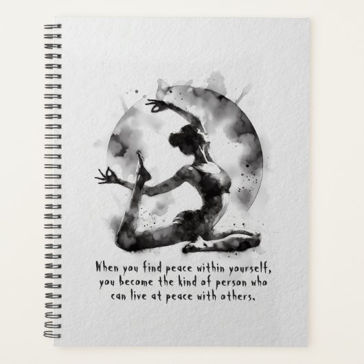 Waterverf Yoga Reiki One-Legged King Pigeon Pose Planner (Voorkant)