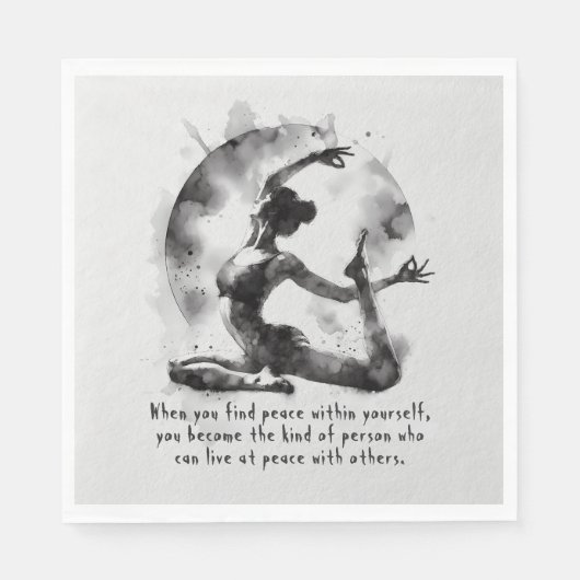 Waterverf Yoga Reiki One-Legged King Pigeon Pose Servet (Voorkant)