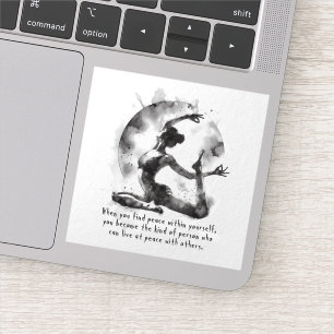 Waterverf Yoga Reiki One-Legged King Pigeon Pose Sticker