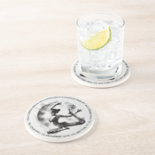 Waterverf Yoga Reiki One-Legged King Pigeon Pose Zandsteen Onderzetter