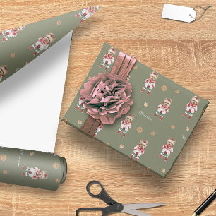Waterverf Yorkshire Terrier Aangepaste Kerstmis Cadeaupapier