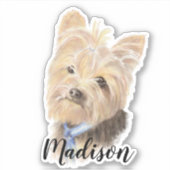 Waterverf Yorkshire Terrier Dog Pet Aangepaste Naa Sticker (Voorkant)