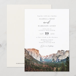 Waterverf Yosemite National Park Skyline Wedding Kaart