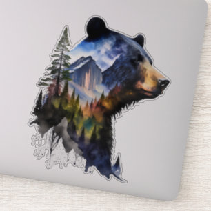 Waterverf Yosemite Zwart Beer Sticker