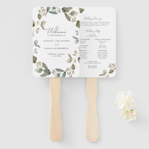 Waterverf Zaad Eucalyptus Huwelijksprogramma Handwaaier