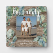 Waterverf zacht groen personaliseren Familiefoto Fotoplaat (Voorkant)